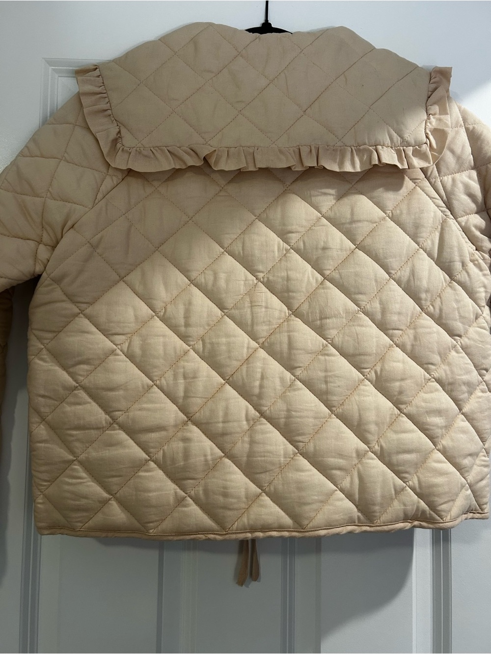 NWOT MABLE Quilted Ruffle Collar Cream Button Jacket, sz S - Picture 3 of 5
